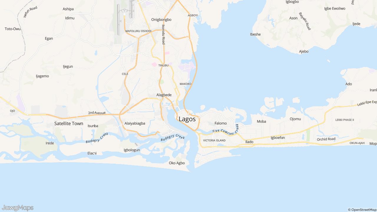 A map of ferry routes across Lagos lagoon